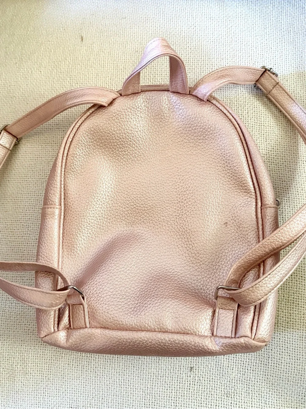 Justice Rose Gold Holographic Unicorn Mini Backpack with Letter A